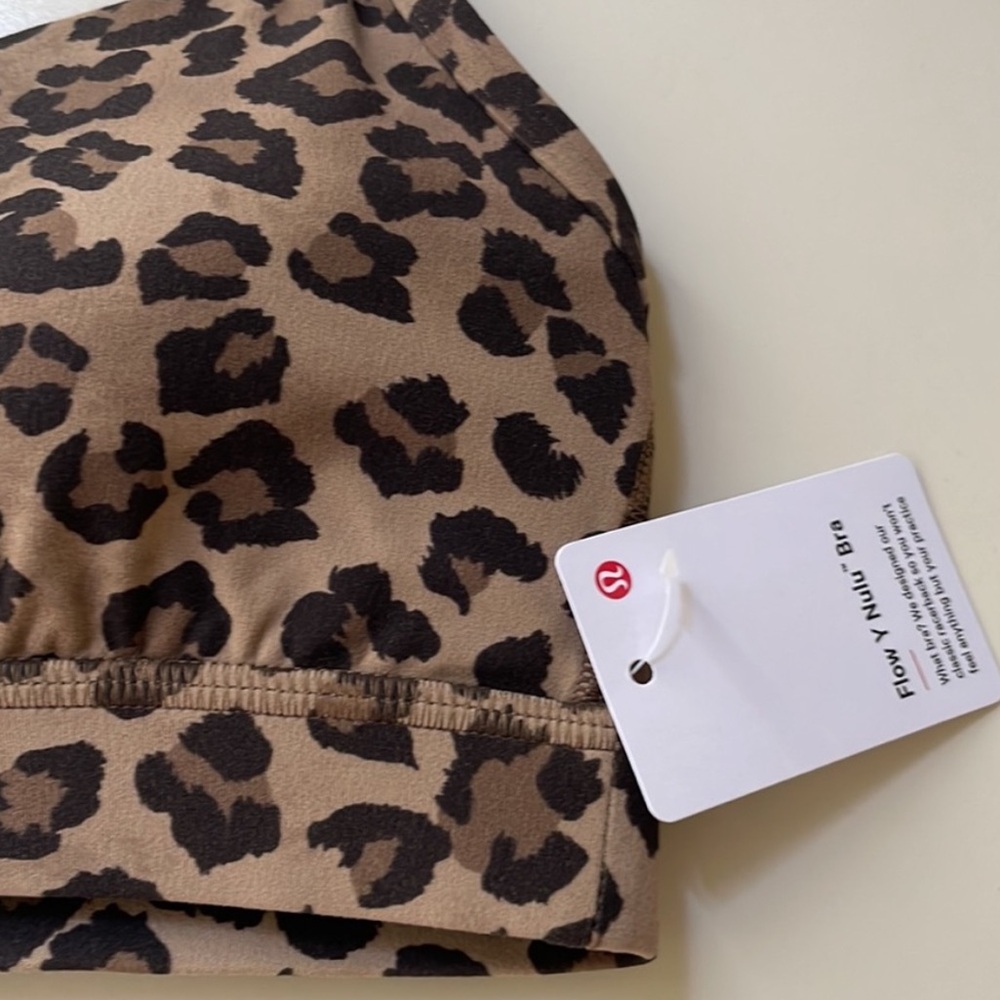 lululemon athletica Leopard Print Sports Bra - Tan and Black - Picture 5 of 6